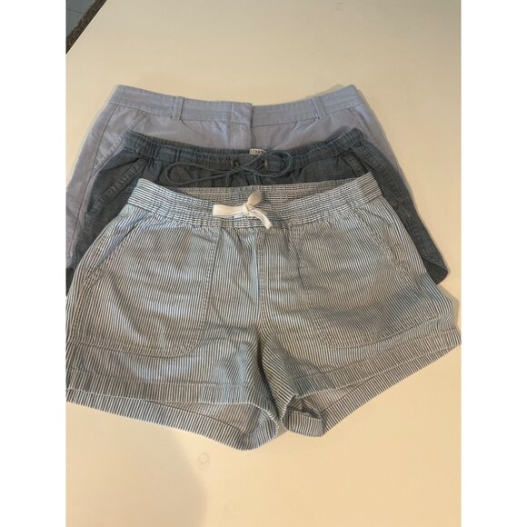 Womens Cotton & Linen Blend Casual Shorts Elastic Waistband Drawstring Closure B